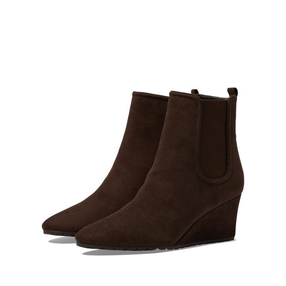 Anne Klein Women's Viki Wedge Heel Ankle Bootie, Dark Brown, 8 M - Picture 1 of 1
